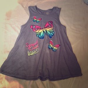 Faded glory gray butterfly tank top